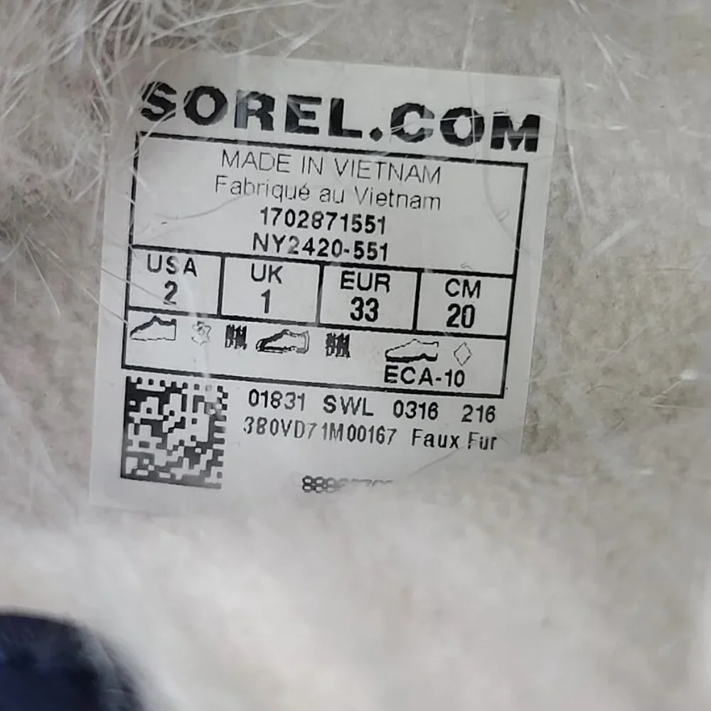 Sorel Girl's Purple‎ Black Joan Of Arctic Fur NY2420-551 Mid-Calf Winter Boots 2